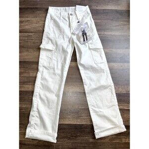 VIP Canvas Pants Women’s Size 00 24x26 White Cargo Fashion Utility Streetwear